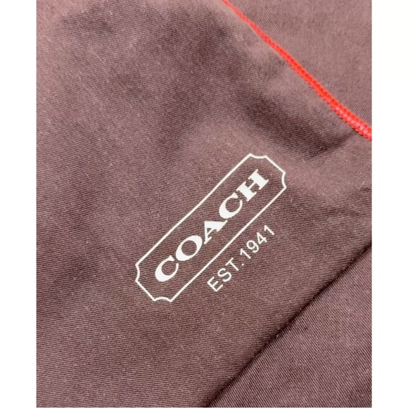 Coach - Medium Brown Dust Bag with Red Drawstring - Logo “COACH Est. 1941” - Picture 4 of 5